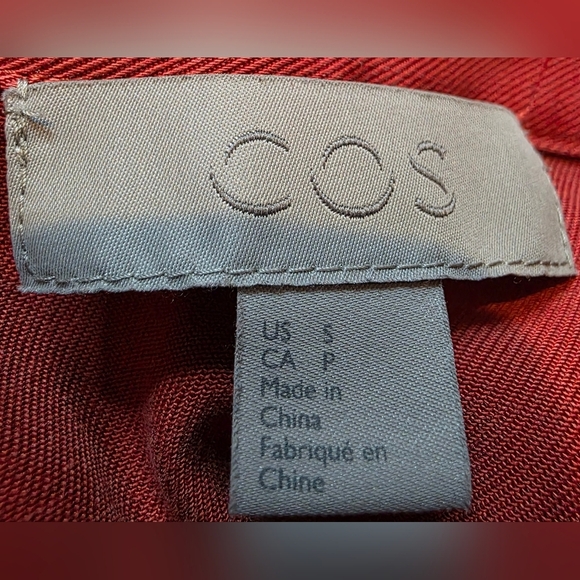 COS Lyocel Burnt Orange, Mid Legnth Dress With Large Front Pickets. SM. P - Picture 10 of 12